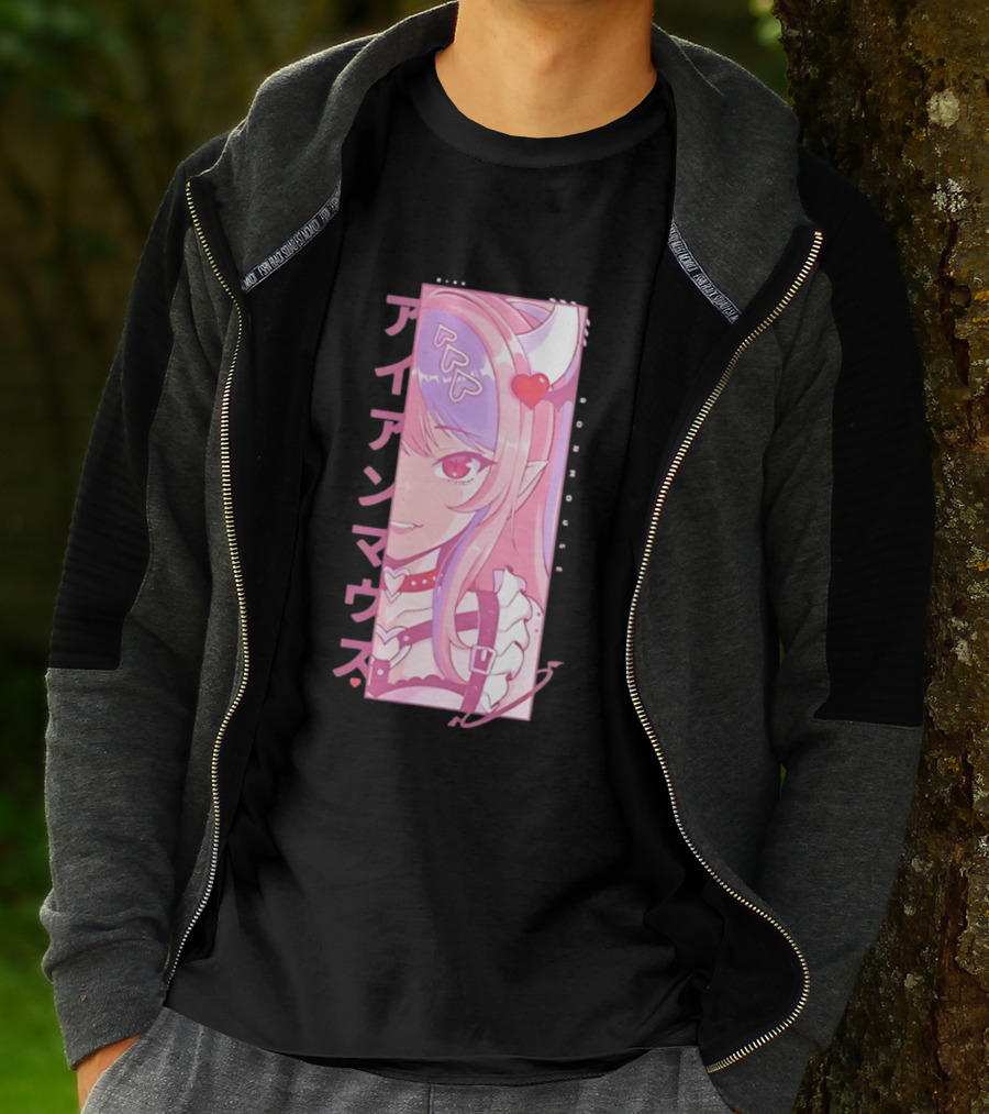Ironmouse VTuber Kawaii Anime Katakana Panel T-Shirt