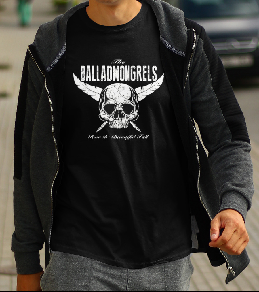 The Balladmongrels How The Beautiful Fall Skull Distressed T-Shirt