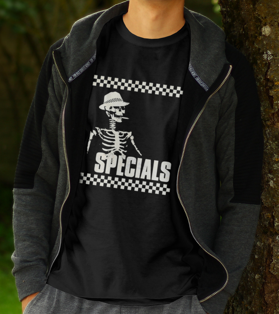 The Specials Skeleton Ska Band 2 Tone Distressed T-Shirt