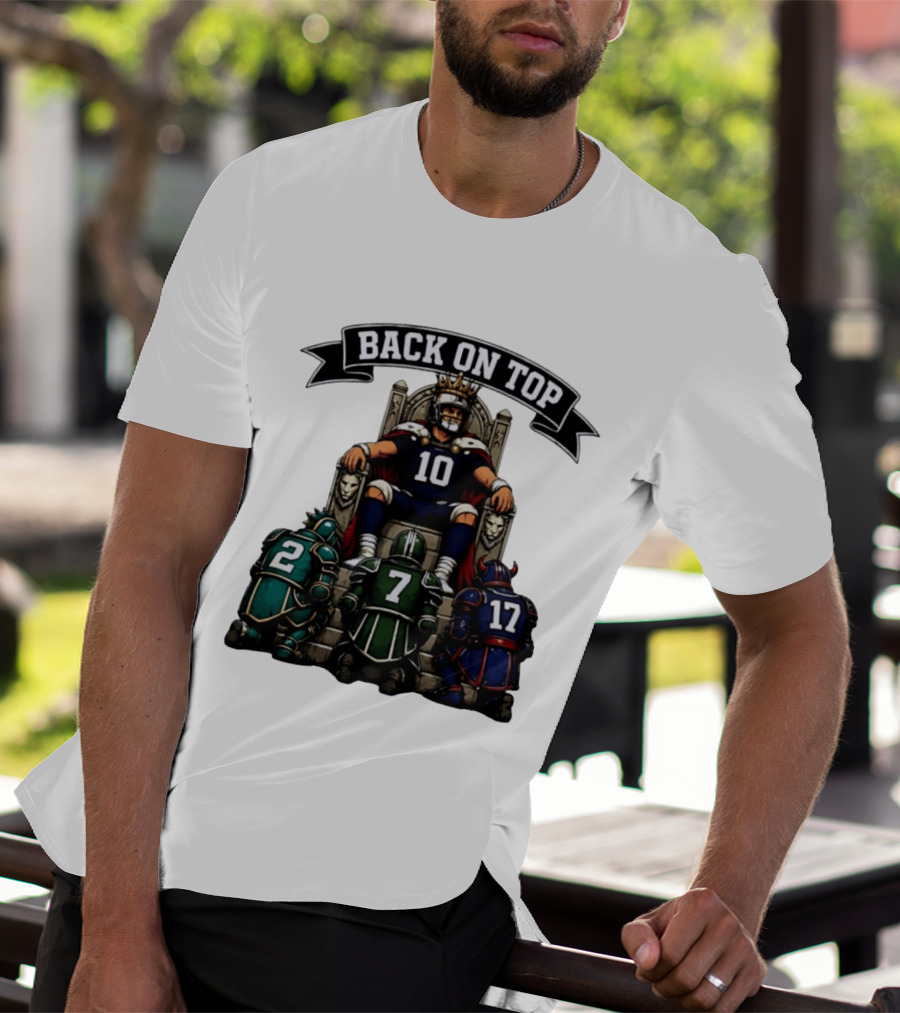 Back On Top Football Jersey Number 10 Quarterback With Throne And Rivals T-Shirt