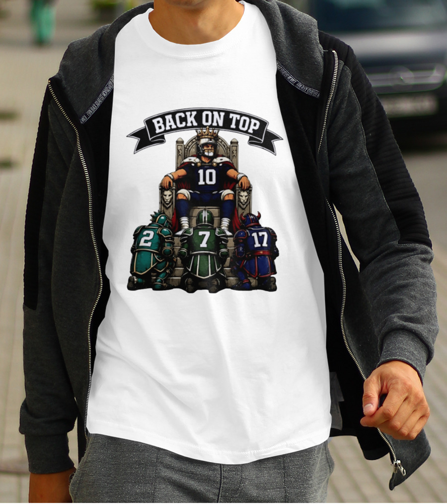 Back On Top Football Jersey Number 10 Quarterback With Throne And Rivals T-Shirt
