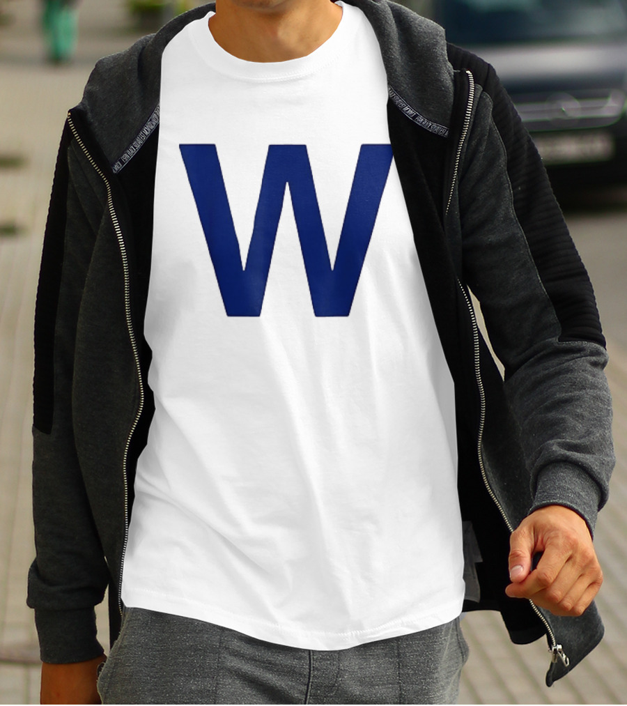 Chicago Cubs Blue W Baseball Team Victory T-Shirt