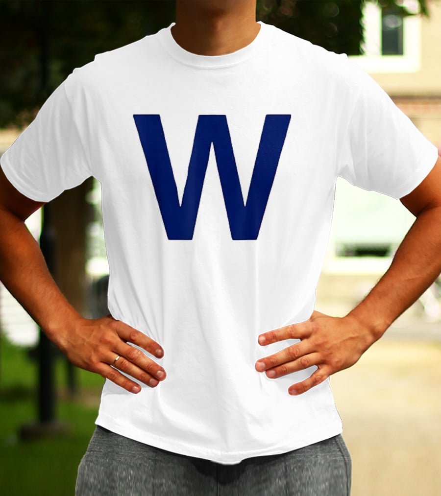 Chicago Cubs Blue W Baseball Team Victory T-Shirt