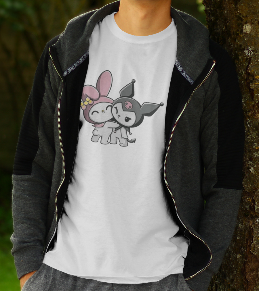 Sanrio My Melody And Kuromi Hugging Cute Characters T-Shirt