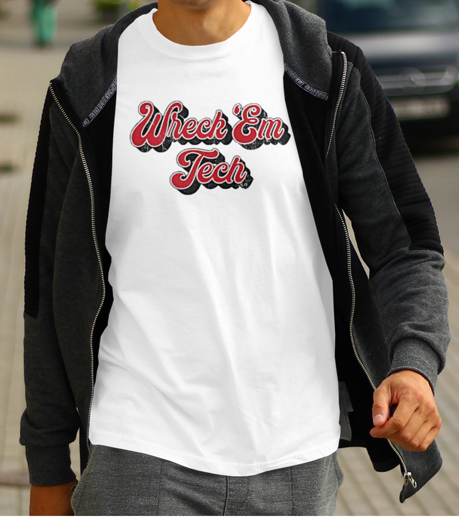 Wreck Em Tech Classic Texas Tech 70s Script T-Shirt