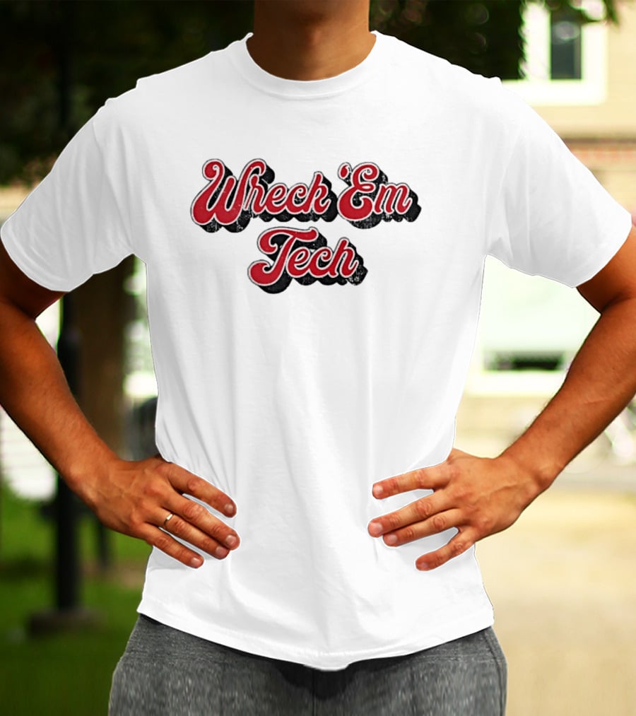 Wreck Em Tech Classic Texas Tech 70s Script T-Shirt