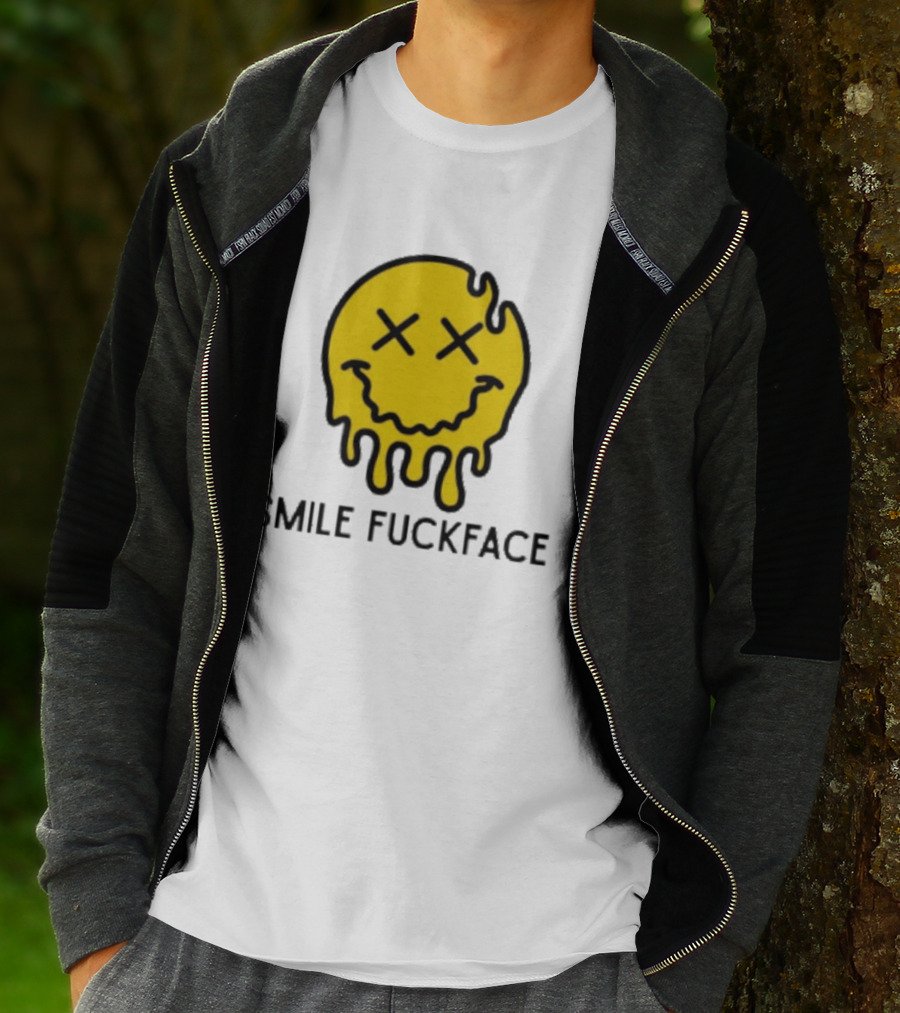 Smile Fuckface Melting Happy Smiley XX Eyes T-Shirt