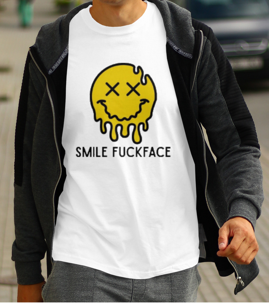 Smile Fuckface Melting Happy Smiley XX Eyes T-Shirt