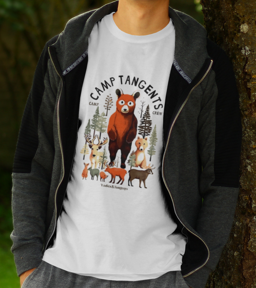 Camp Tangents Bear Crew Wildlife Forest Animals T-Shirt