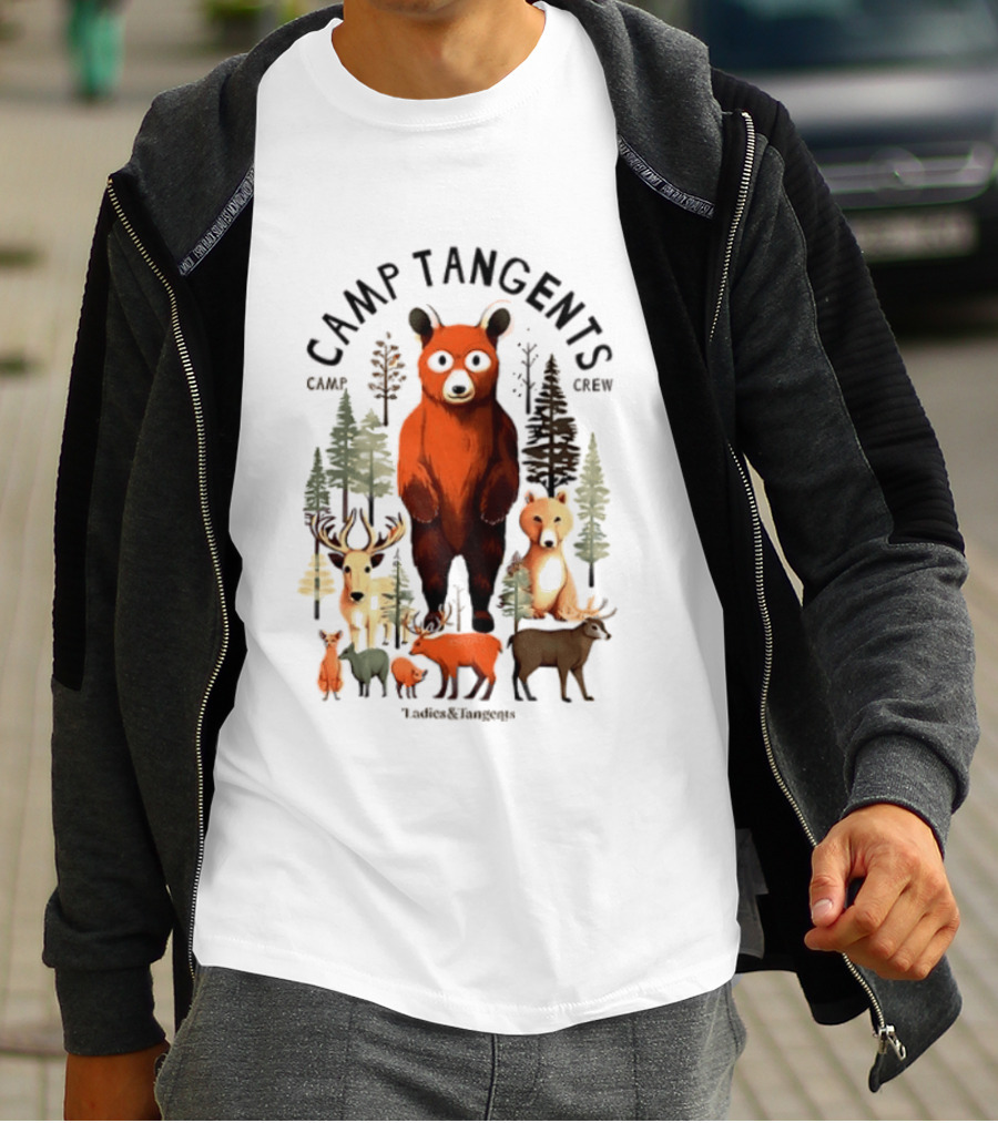 Camp Tangents Bear Crew Wildlife Forest Animals T-Shirt