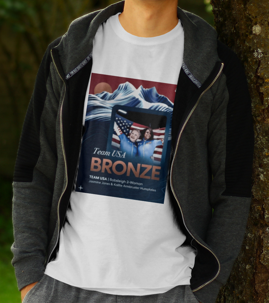 Team USA Bronze Bobsleigh 2 Woman Jasmine Jones Kaillie Armbruster Humphries T-Shirt