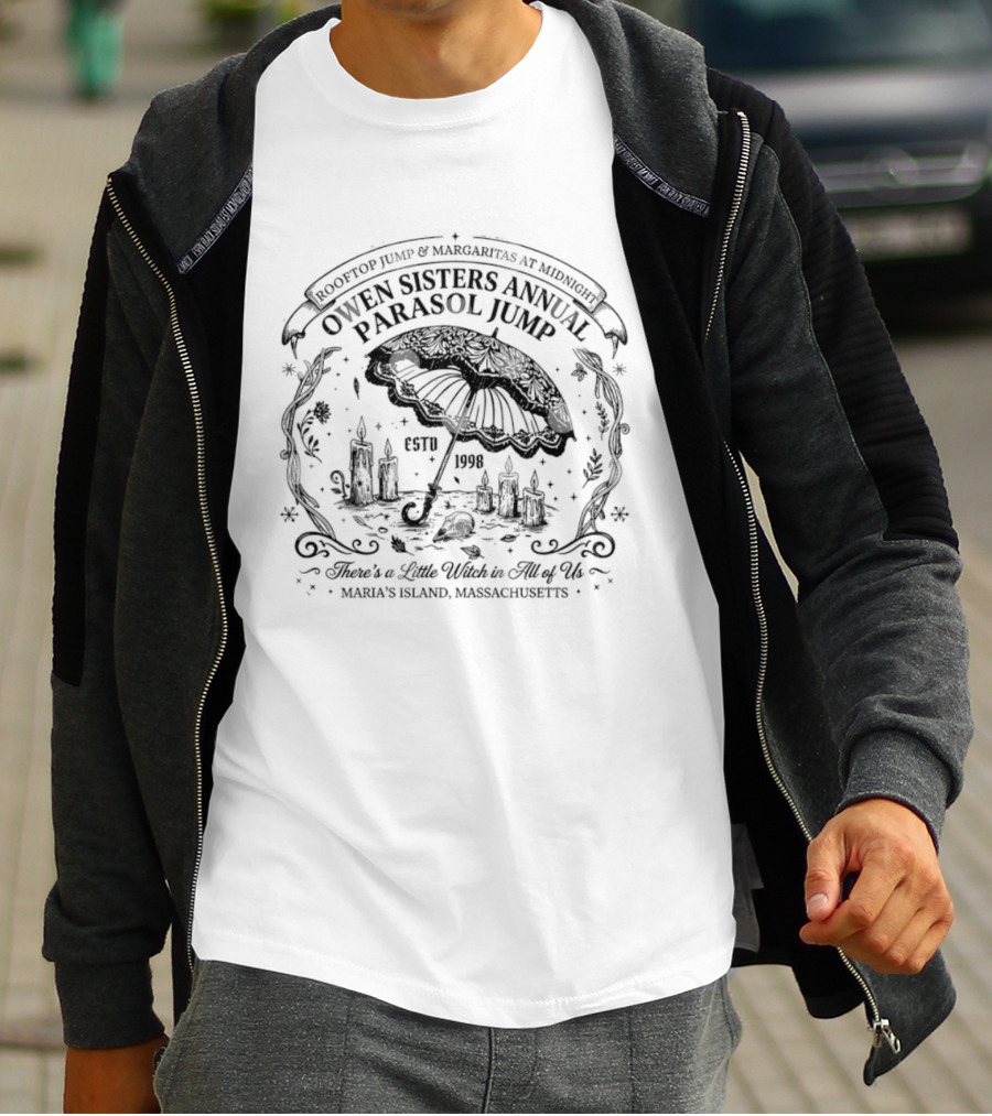 Owen Sisters Annual Parasol Jump Rooftop Margaritas At Midnight Martha's Vineyard Massachusetts T-Shirt