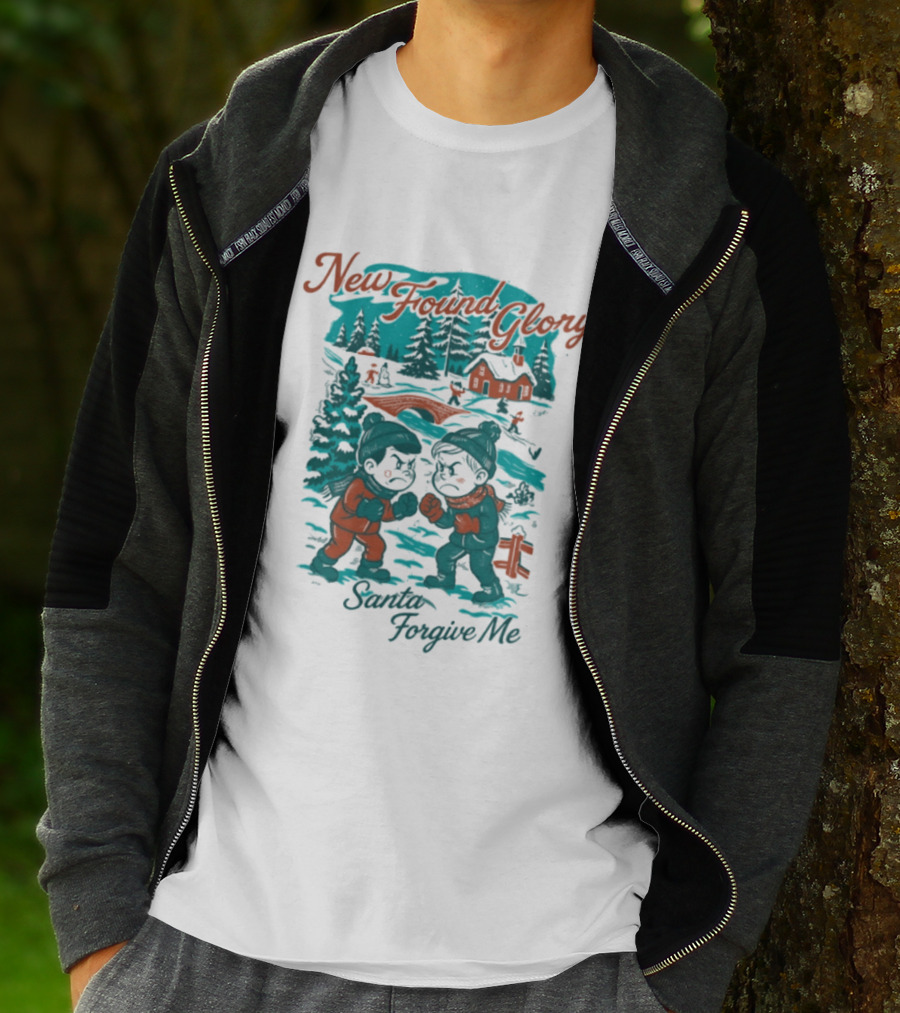 New Found Glory Santa Forgive Me Winter Scene T-Shirt