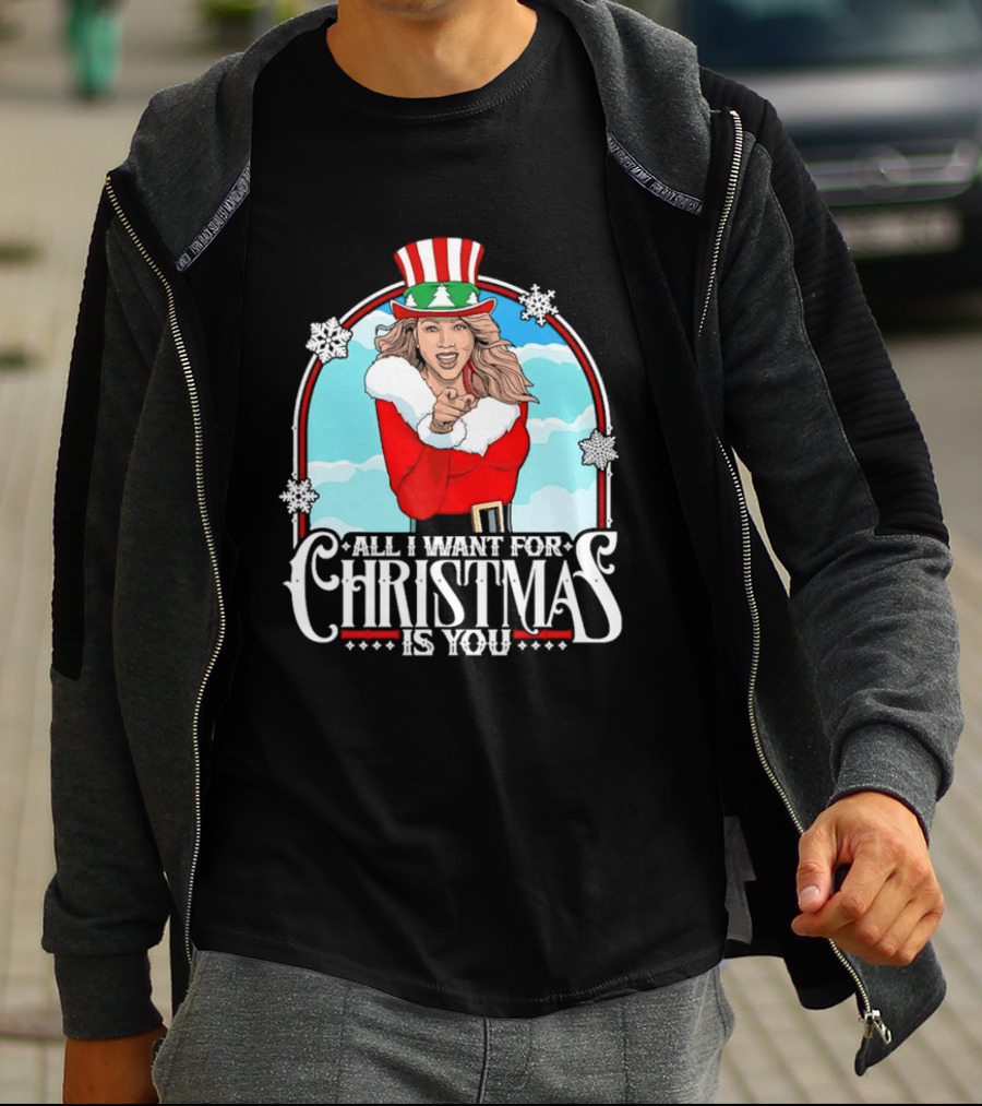 All I Want For Christmas Is You Mariah Carey Santa Christmas Music Holiday T-Shirt