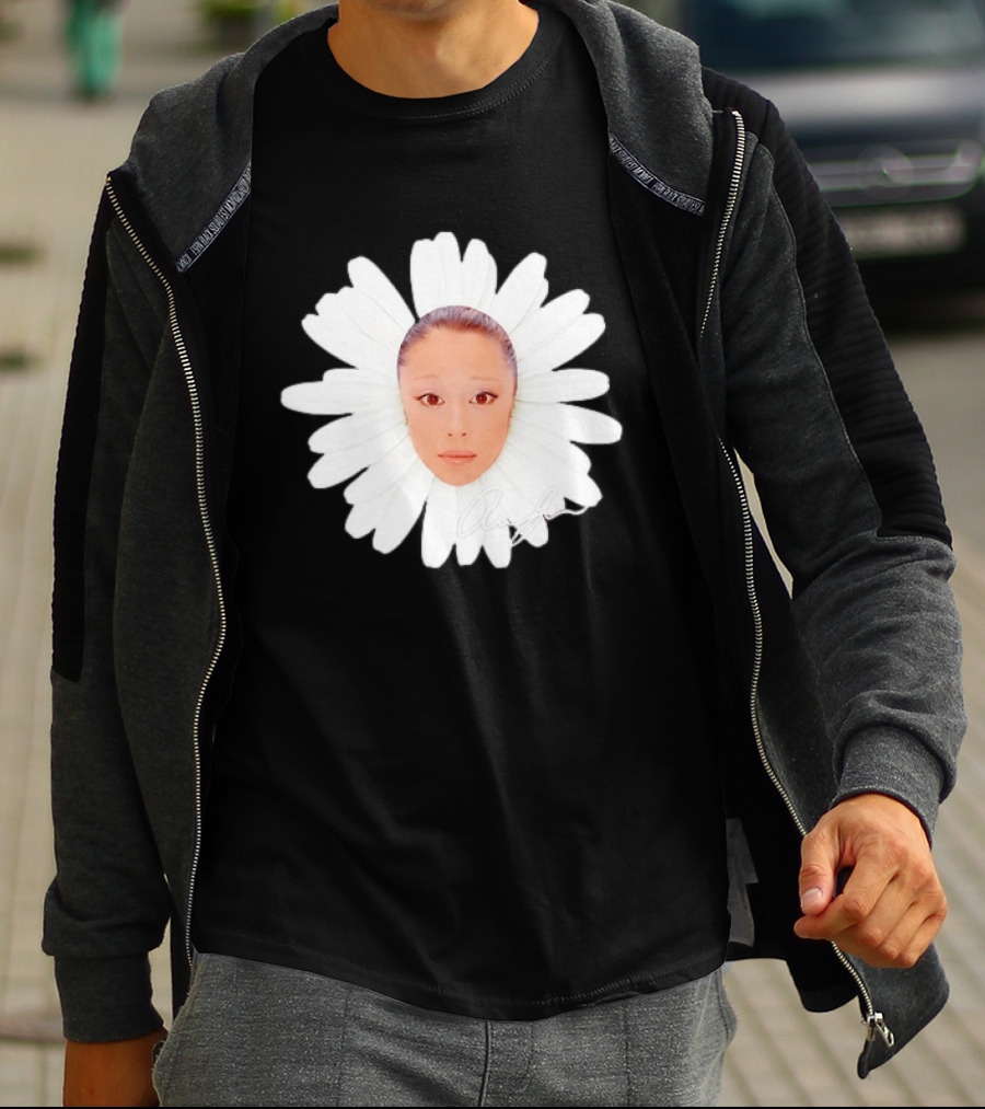 Ariana Grande Daisy Flower Face With Signature T-Shirt