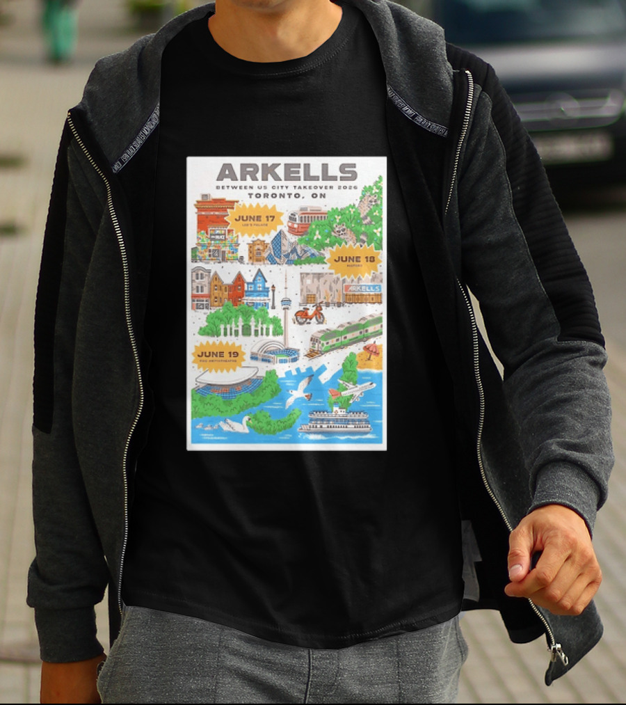Arkells Between Us City Takeover 2026 Toronto ON June 17 18 19 Lee Palace History Roy Thomson Hall Venue Dates Streetcar CN Tower Green Spaces T-Shirt