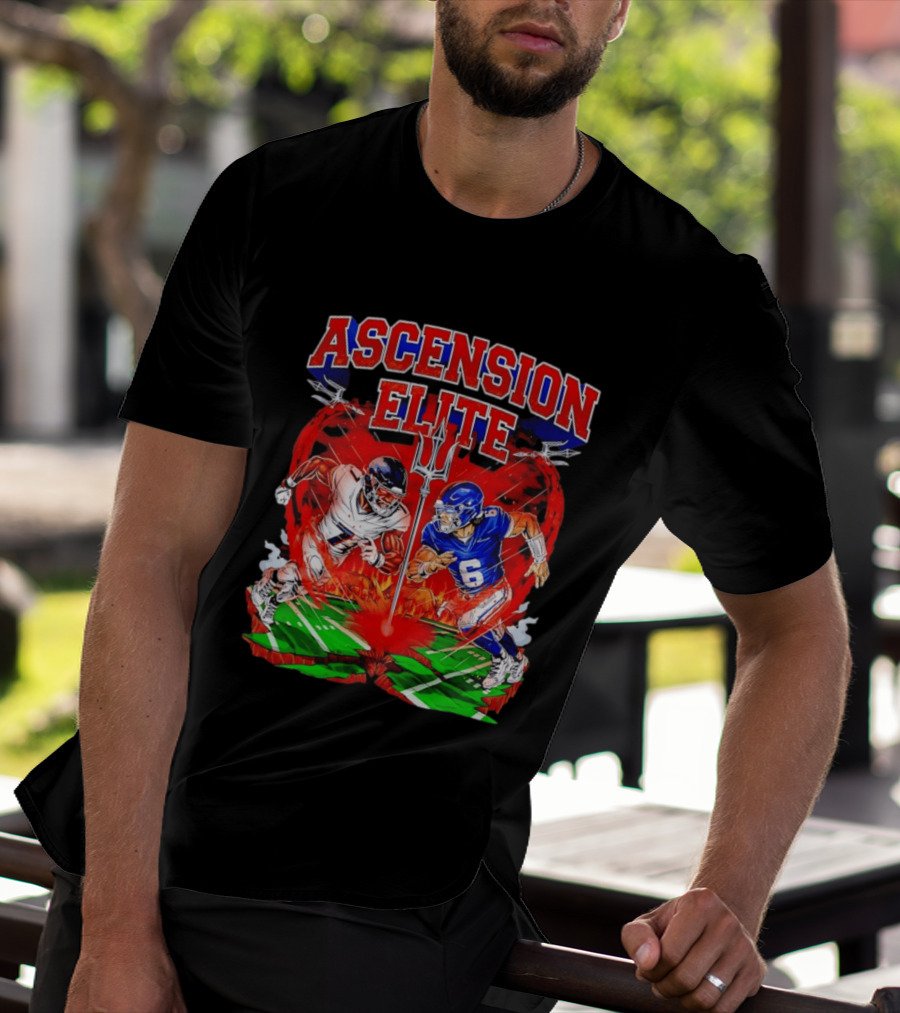 Ascension Elite Football Players Trident Fire Field Face Off T-Shirt