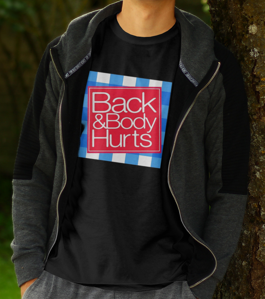 Back And Body Hurts Blue Gingham Square Red T-Shirt