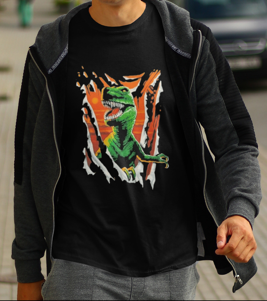 Liquid Blue Rex Dinosaur Jurassic Ripped Claw T-Shirt