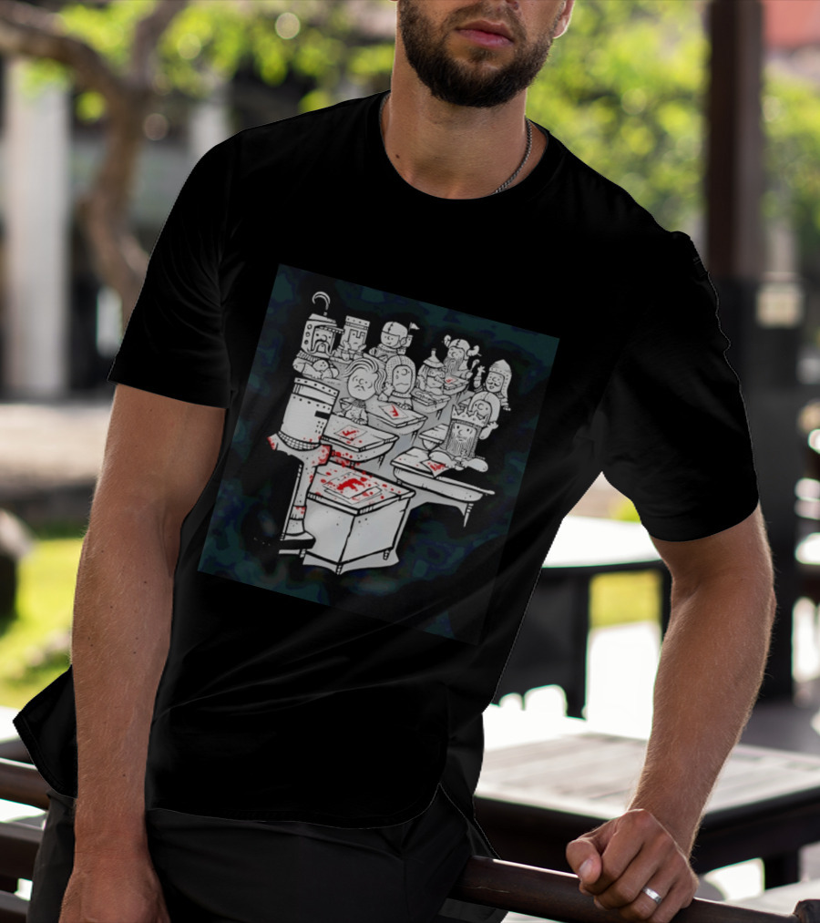 Bloody Knight Classroom Cartoon Failing Grade F T-Shirt