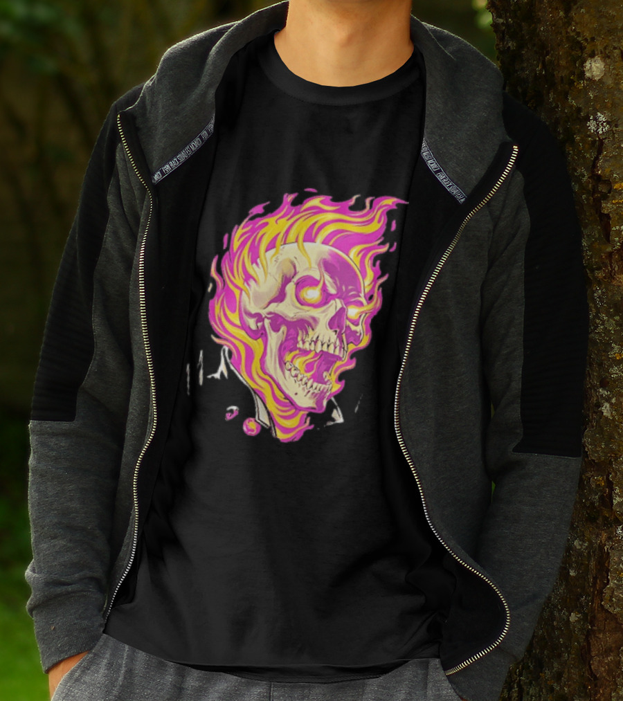 Ghost Rider Flaming Skull Marvel Fire Blaze T-Shirt
