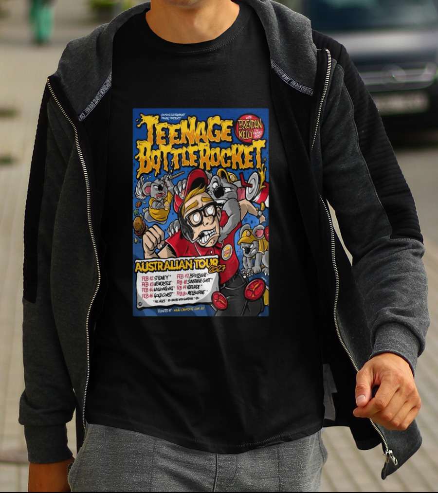 Teenage Bottle Rocket Australian Tour 2024 With Brendan Kelly Dates And Cities T-Shirt