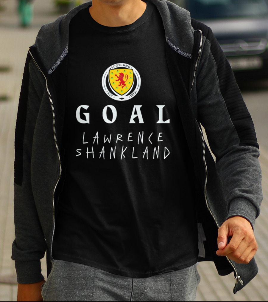 Goal Lawrence Shankland Scotland National Football Team Est 1873 Lion Crest T-Shirt