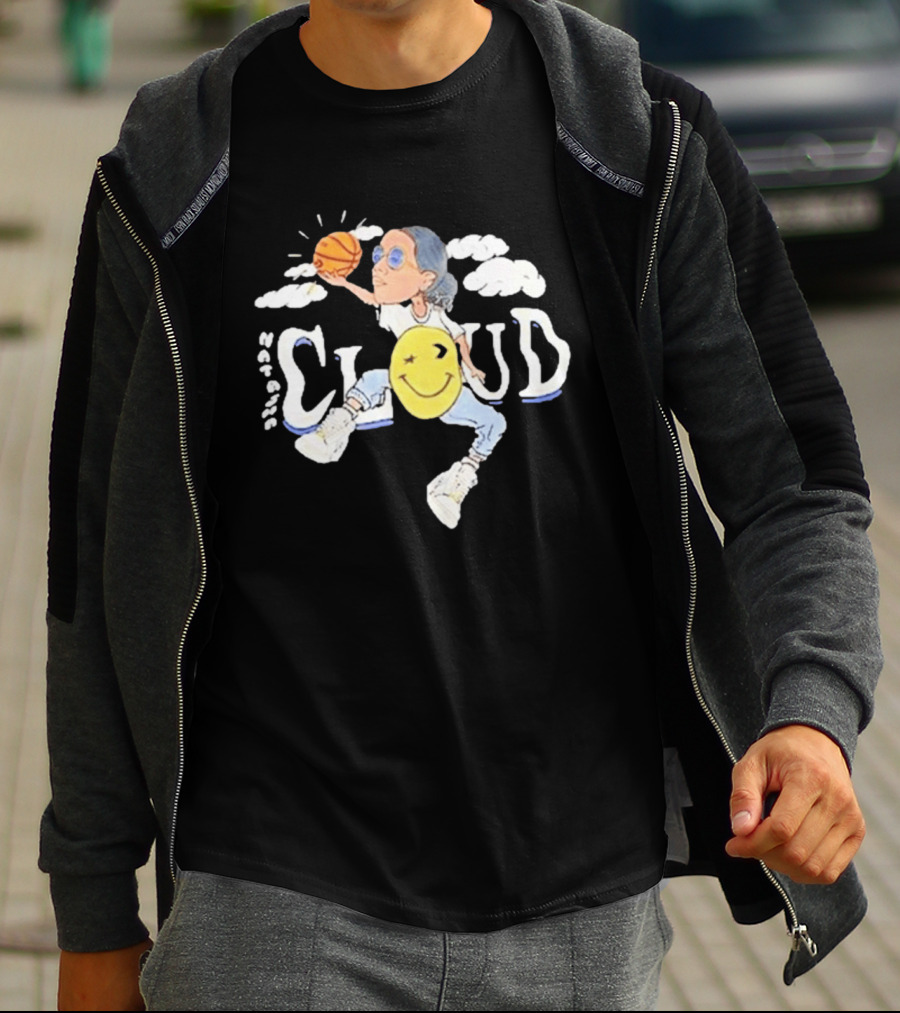 Natasha Cloud Caricature Serene Basketball Smile Clouds T-Shirt