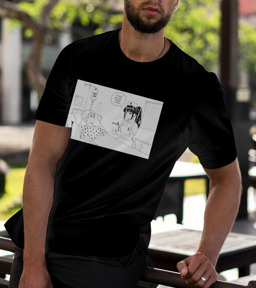 Nurse Manga Style Hospital Scene With Patient And IV Drip T-Shirt