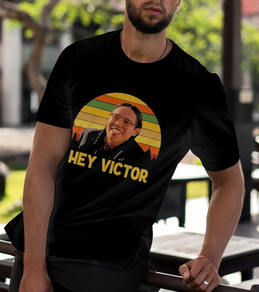 Hey Victor Thomas Builds The Fire Smoke Signals Retro Rainbow T-Shirt