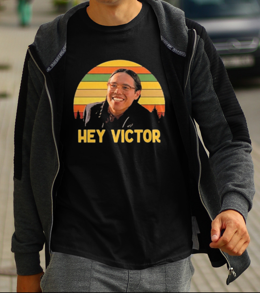 Hey Victor Thomas Builds The Fire Smoke Signals Retro Rainbow T-Shirt