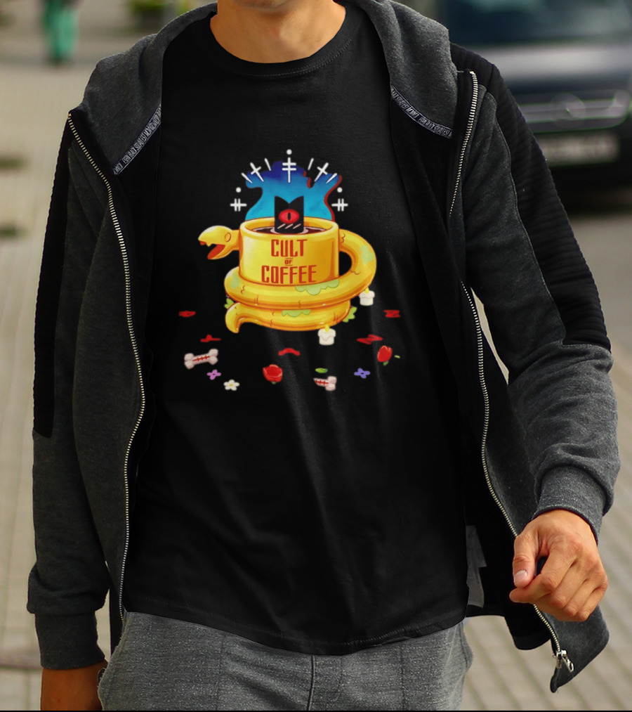 Cult Of Coffee Occult Snake Candle Witchcraft Cup T-Shirt