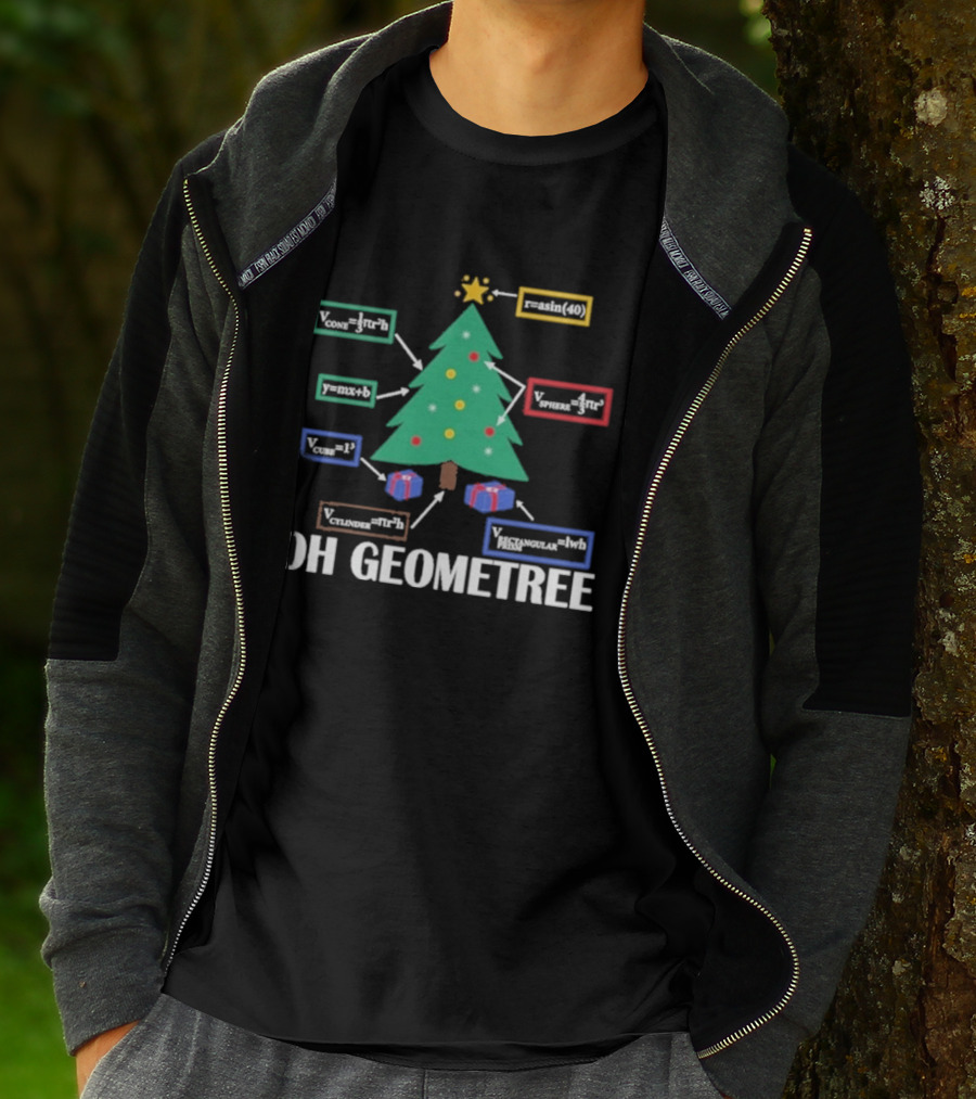 Oh Geometree Christmas Math Teacher Holiday Humor Educational T-Shirt
