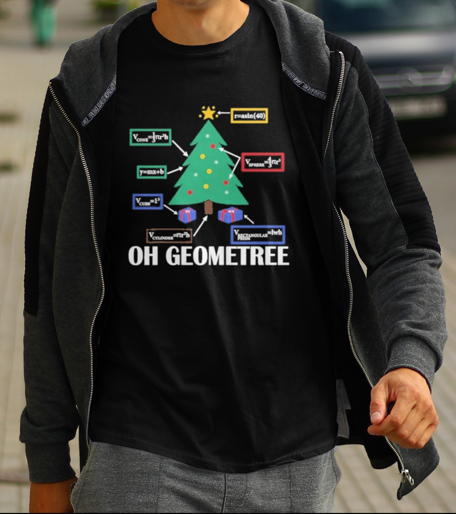 Oh Geometree Christmas Math Teacher Holiday Humor Educational T-Shirt