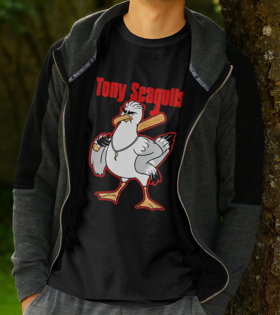 Tony Seagulls Mobster Bird Seagull Mafia T-Shirt