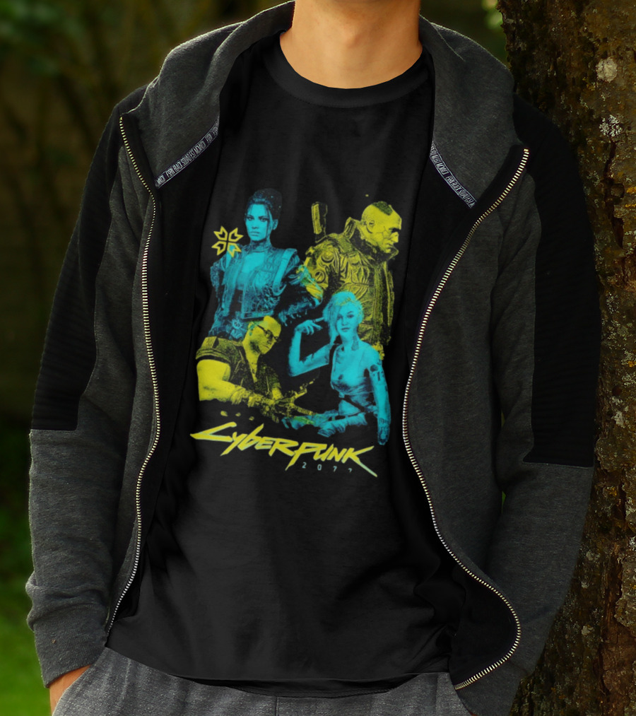 Cyberpunk 2077 Characters And Logo Video Game Merchandise T-Shirt