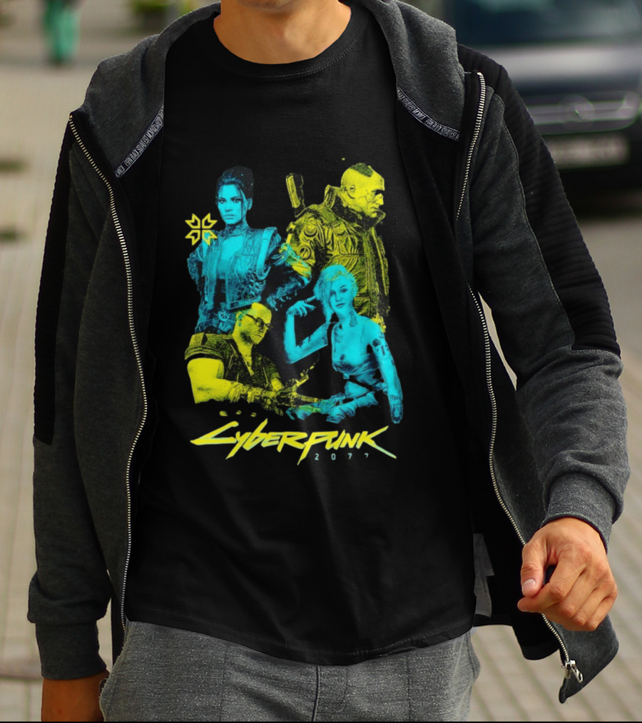 Cyberpunk 2077 Characters And Logo Video Game Merchandise T-Shirt