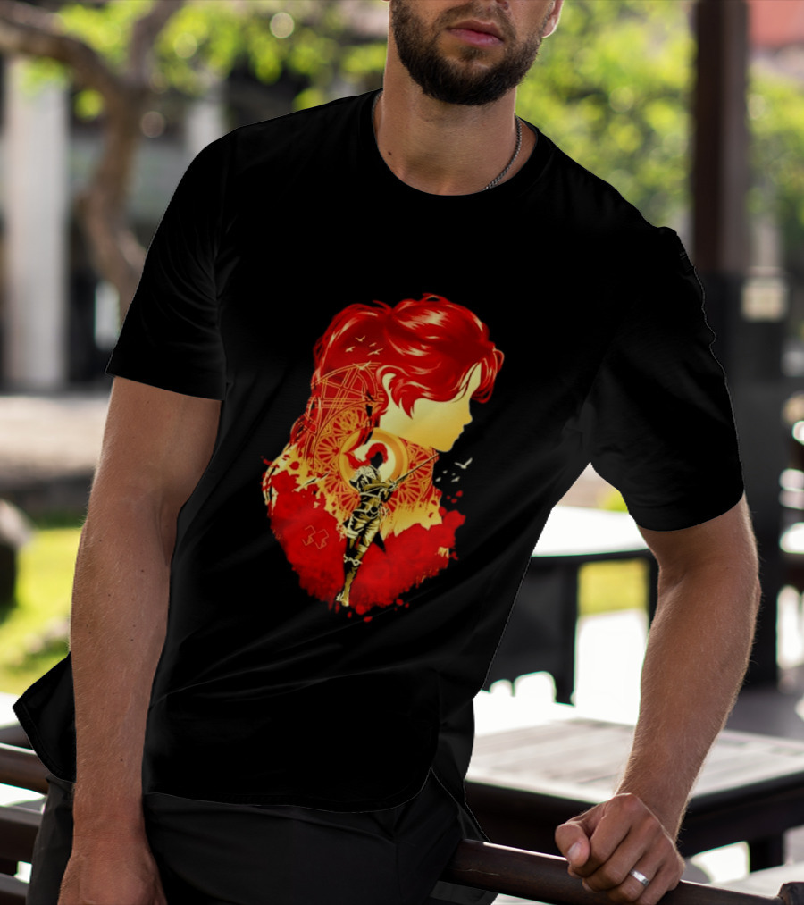 Paintress Expeditioner Red Haired Warrior Emblem 33 Discovery T-Shirt