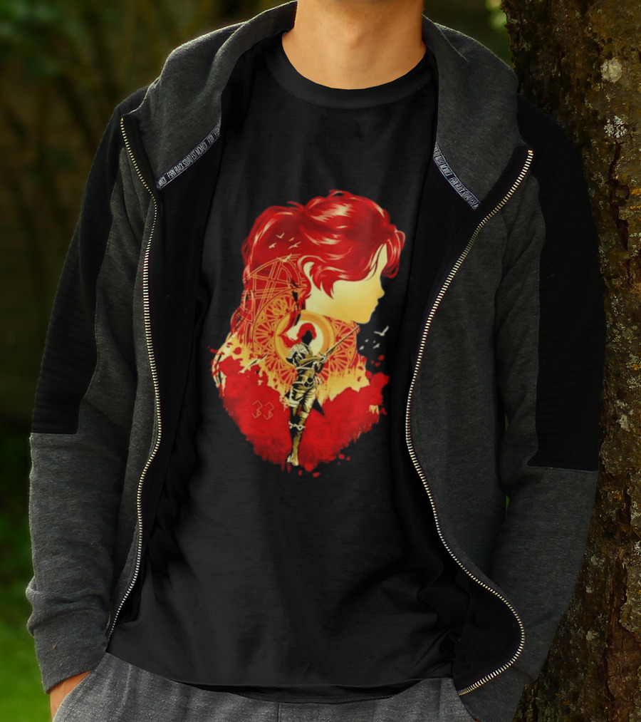 Paintress Expeditioner Red Haired Warrior Emblem 33 Discovery T-Shirt