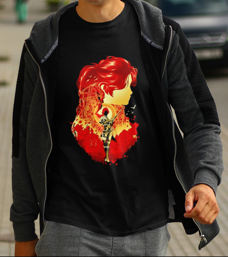 Paintress Expeditioner Red Haired Warrior Emblem 33 Discovery T-Shirt