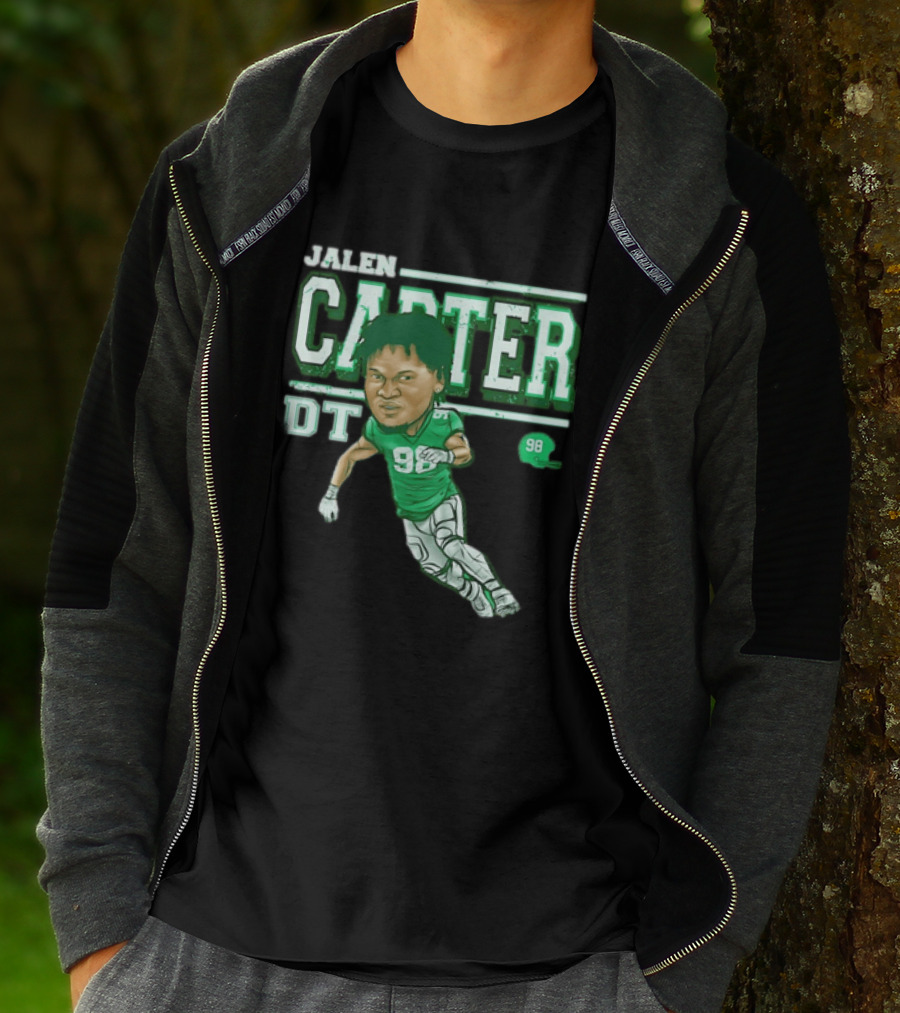 Jalen Carter Philadelphia Eagles DT 98 Caricature Football Player T-Shirt