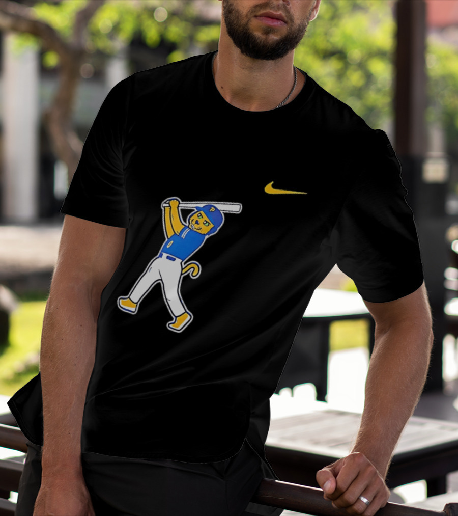 Pittsburgh Panthers Baseball Cartoon Mascot Batter Nike Sportswear T-Shirt