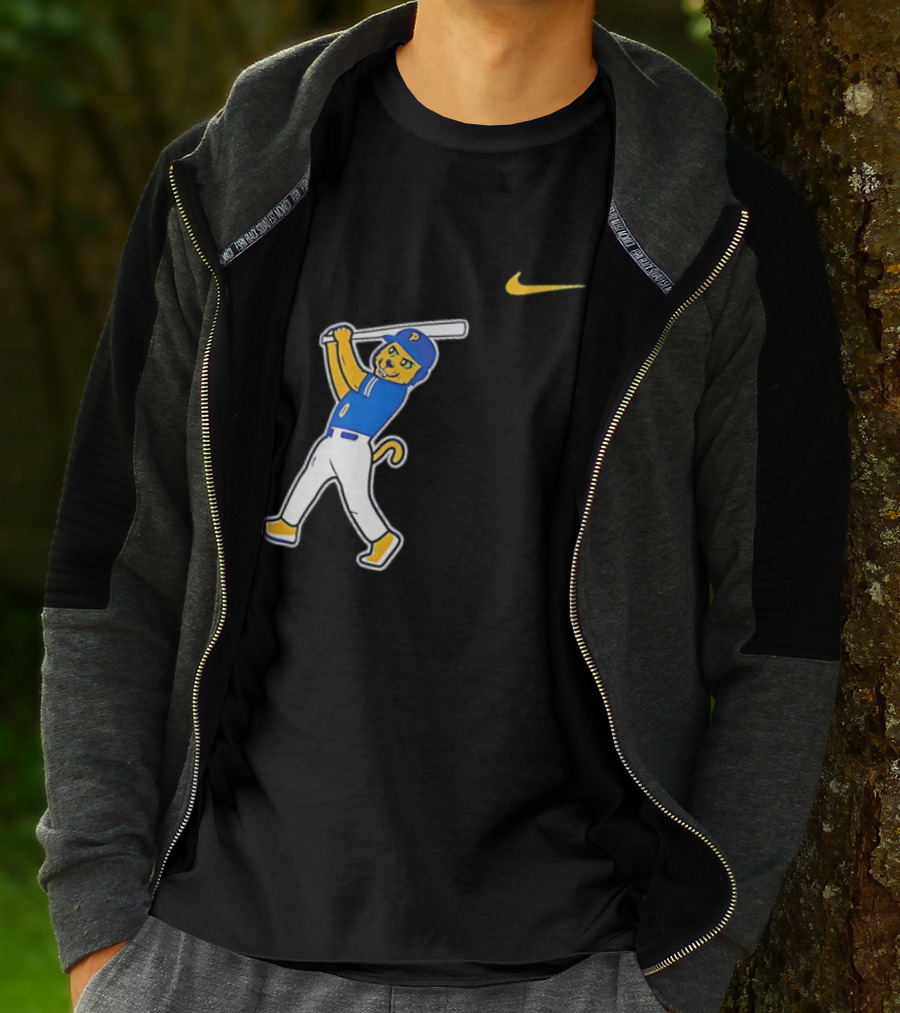 Pittsburgh Panthers Baseball Cartoon Mascot Batter Nike Sportswear T-Shirt