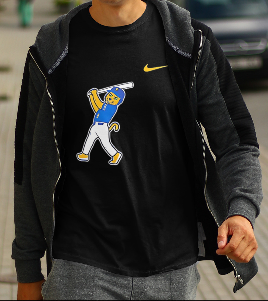 Pittsburgh Panthers Baseball Cartoon Mascot Batter Nike Sportswear T-Shirt
