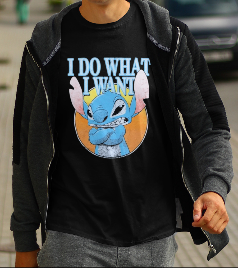 Disney Lilo And Stitch Men's Stitch I Do What I Want Vintage Look T-Shirt