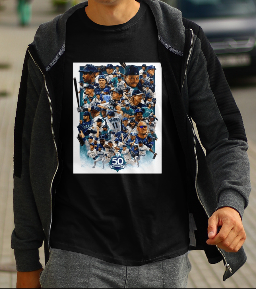 50 Seasons Presenting The Greatest Mariners Players Of All Time T-Shirt
