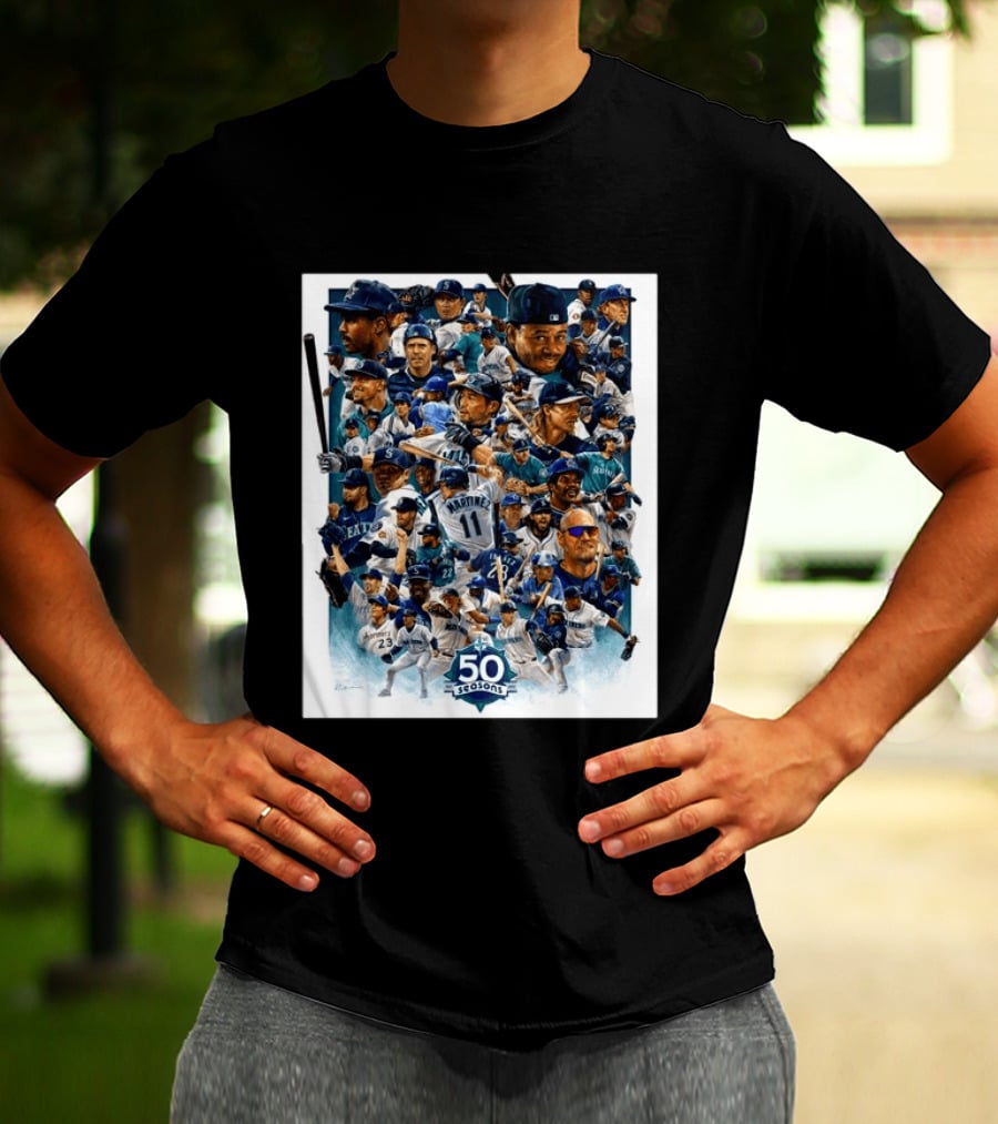 50 Seasons Presenting The Greatest Mariners Players Of All Time T-Shirt