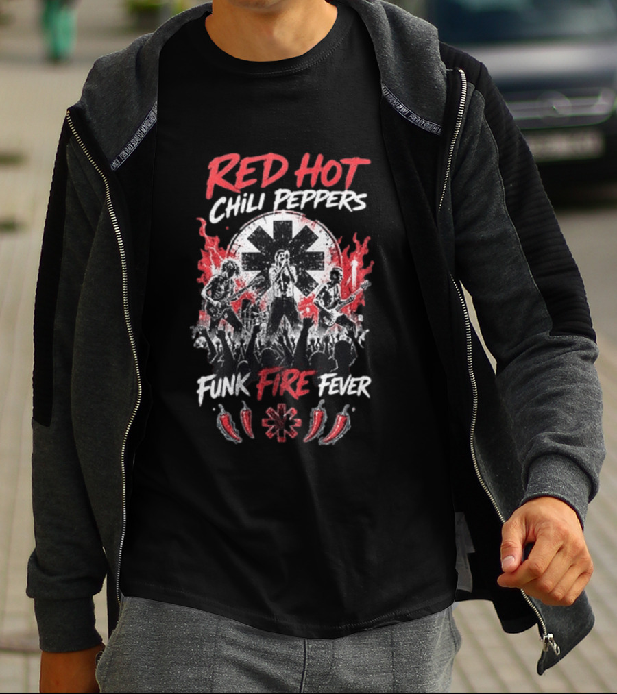 Red Hot Chili Peppers Funk Fire Fever Band Concert T-Shirt