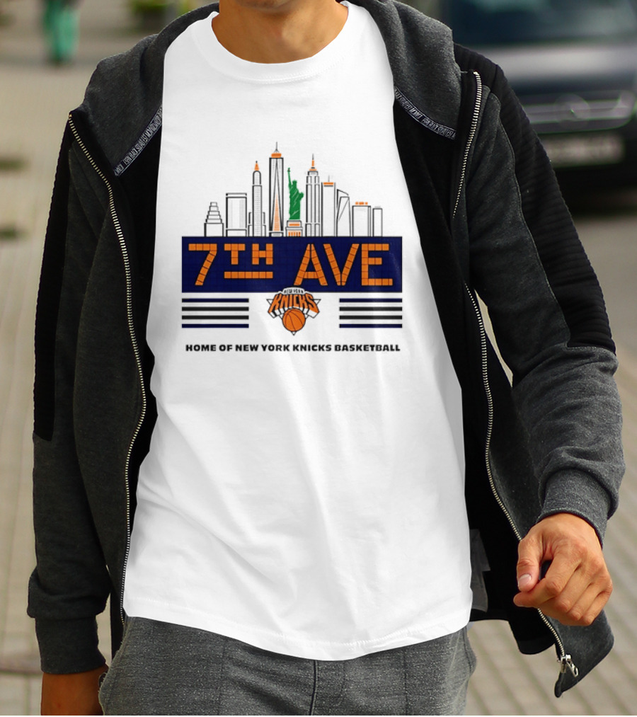 7th Ave New York Knicks Basketball Skyline T-Shirt