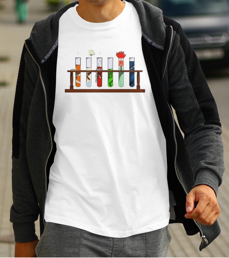 Beaker The Muppets Lab Test Tubes Rack Chemistry Experiment T-Shirt